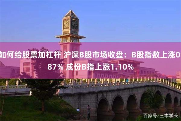 如何给股票加杠杆 沪深B股市场收盘：B股指数上涨0.87% 成份B指上涨1.10%